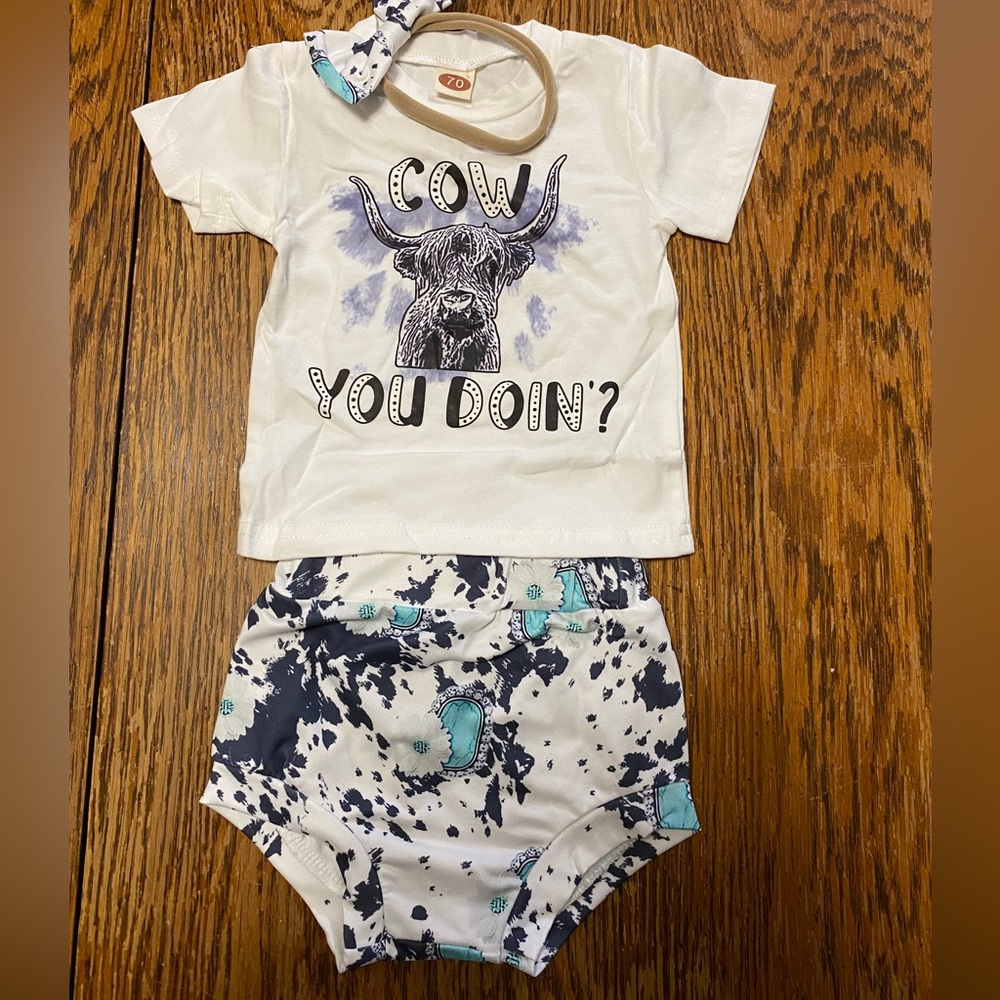 Newborn Cow you doin outfit.